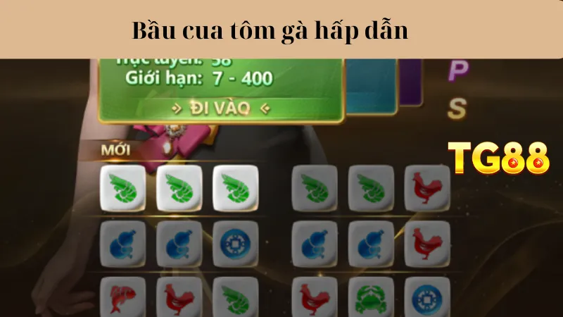 Bầu cua tôm gà hấp dẫn