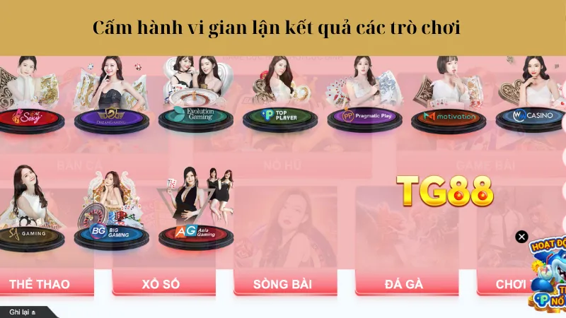 Cấm hành vi gian lận kết quả các trò chơi