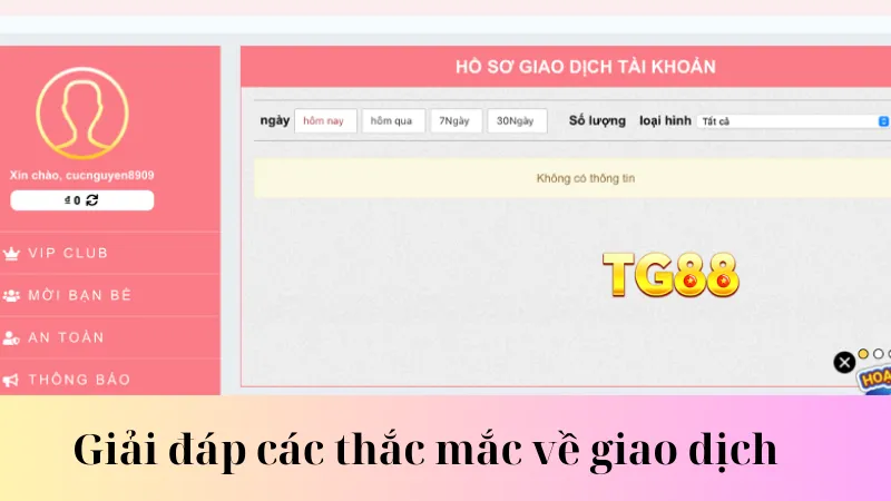 Giải đáp các thắc mắc về giao dịch