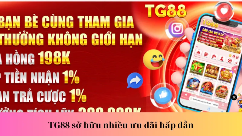 TG88 sở hữu nhiều ưu đãi hấp dẫn