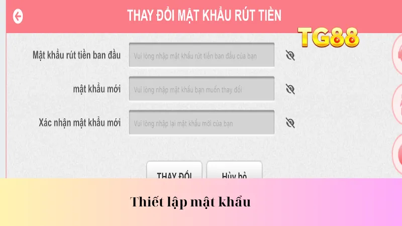 Thiết lập mật khẩu