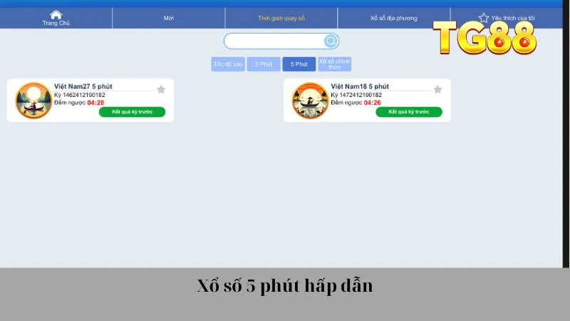 Xổ số 5 phút hấp dẫn