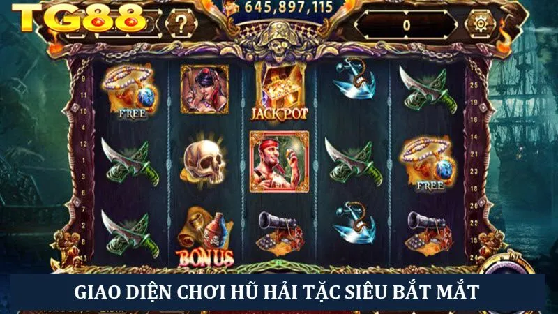 Giao diện chơi game slot Hải tặc với nhiều biểu tượng bắt mắt